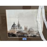 KEN MESSER. BRITISH 1931-2018 An Oxford skyline. Signed. Watercolour 11' x 14'. Studio label