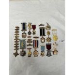 A collection of masonic jewels and other medals