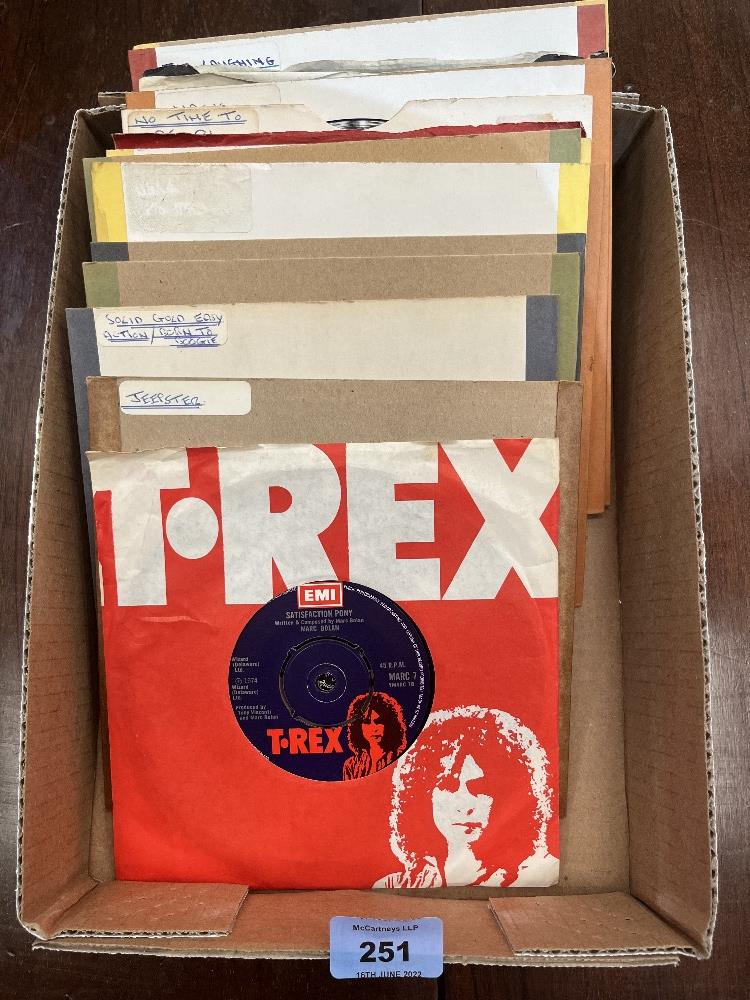 18 7' vinyl records, Apple, T-Rex etc. with sleeves
