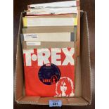 18 7' vinyl records, Apple, T-Rex etc. with sleeves