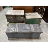 Four military boxes