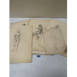 A collection of pencil life drawings, Hatherley School of Art (14). one inscribed Ieuan McNab