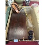 A 19th century rosewood writing slope; a table centrepiece etc.