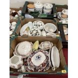 Three boxes of ceramics