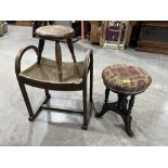 Two piano stools and a milking stool (3)