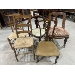 Five miscellaneous chairs. Victorian and later