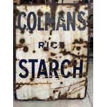 A Colman's Rice Starch enamel sign. 32' x 24'. Poor condition