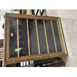 A gilt box framed wall hanging display case of five shelves. 35' x 27'