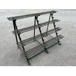 A 19th century wrought iron stepped plant stand. 48'wide x 32'high