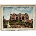 DAVID BROMLEY. BRITISH 20TH CENTURY Jacobean manor house and garden. Signed, signed again verso