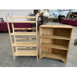 Two open bookcases