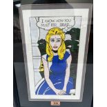 MANNER OF LICHTENSTEIN Girl in a blue dress. Watercolour 13' x 8'