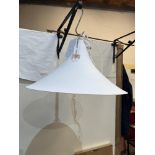 An Emporio Arts white painted metal hanging lamp. 19½' diam.