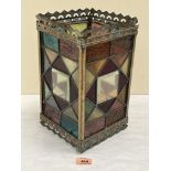 A Victorian stained glass hall lantern. 12' high