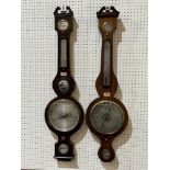 Two 19th century mahogany wheel barometers, one signed A. Berry, Hereford. 38' - 39' high