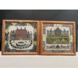 Four pine framed tapestries emblematic of the seasons. 16' x 17'