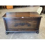 An oak blanket chest. 36' wide