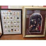 Miscellaneous pictures to include a framed set of 25 cigarette silks (5)
