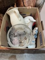 Four boxes of ceramics, plate and sundries