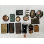 A collection of snuffboxes and other boxes