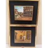 VICO VIGANO. ITALIAN 1874-1967 Roman ruins and a street scene. A pair. Signed and dated 1939. Oil on