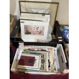 A quantity of engravings, unframed prints and ephemera