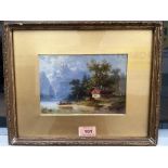 COLESTIN BRUGNER GERMAN 1824-1887 A Swiss lake scene. Signed and dated '70. Oil on laid down