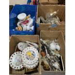 Four boxes of ceramics, glassware and sundries