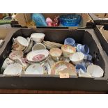 Two boxes of ceramics to include Royal Albert, Royal Crown Derby, jasparware etc.