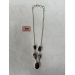 A silver agate necklace