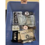 A box of watches and sundries