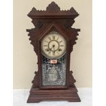 An American mantle clock with two train movement. 23' high