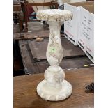 A reconstituted marble pedestal ashtray. 21' high