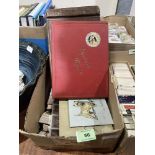 Two boxes of loose cigarette cards and albums