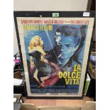 A film poster. La Dolce Vita. 25' x 18¼' (A modern reproduction from a newspaper)