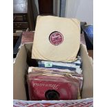 A collection of 78rpm records to include recordings by Lonne Donegan, Jerry Lee Lewis; Four Aces