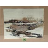 LUAR MOLLMAN. 20TH CENTURY A lake scene. Signed and dated '96. Watercolour 10¼' x 13½'