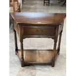 An oak credence style hall table. 33' wide