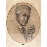 GLADYS ELWELL. BRITISH 20TH CENTURY Portrait of a gentleman. Signed, inscribed and dated 1915.