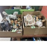 Two boxes of ceramics