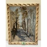 B. PEARSON. ENGLISH IMPRESSIONIST Lane to Holland House, Kensington. Signed and inscribed. Oil on