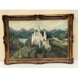 P. BUTTERFIELD. BRITISH 20TH CENTURY A Bavarian hilltop castle. Signed and dated 1976. Oil on