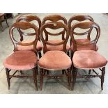 A set of six Victorian balloon-back chairs