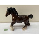 A Beswick brown gloss glaze heavy horse. 8¼' high