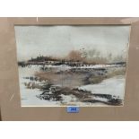 LUAR MOLLMAN. 20TH CENTURY A lake scene. Signed and dated '96. Watercolour 10¼' x 13½'