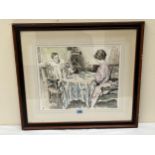 Two framed women's suffrage themed prints, 16½" x 20½"; 17" x 26"