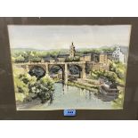 JANE PEARSON. BRITISH 20TH CENTURY Knaresborough. Signed and inscribed. Pen, ink and wash on
