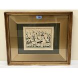 INDO-PERSIAN SCHOOL. LATE 19th/EARLY 20th CENTURY A hunting scene. Signed. Watercolour 7¼' x 9'