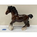 A Beswick brown gloss glaze heavy horse. 8¼' high