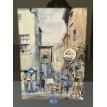 M. CAMPBELL. BRITISH 20TH CENTURY East Street Hereford. Signed. Watercolour 19' x 13½'